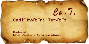 Csákvári Teréz névjegykártya